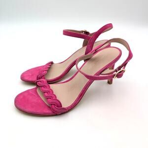 Stuart Weitzman Dancer Twistie Suede Sandal Women's Pink Size US6 EU36.5
